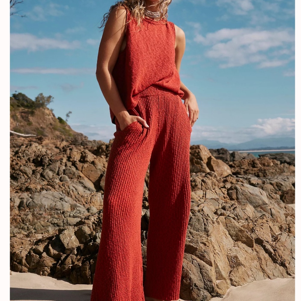 NWT Free People Adelaide Sweater Set - Chili Oil